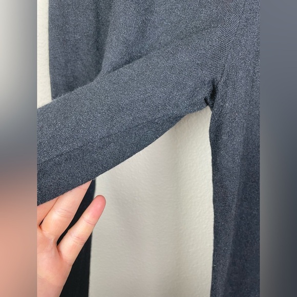 August Silk Women's Large Black Silk Wool Blend Straight Leg Pants Pull On Knit - Picture 4 of 16